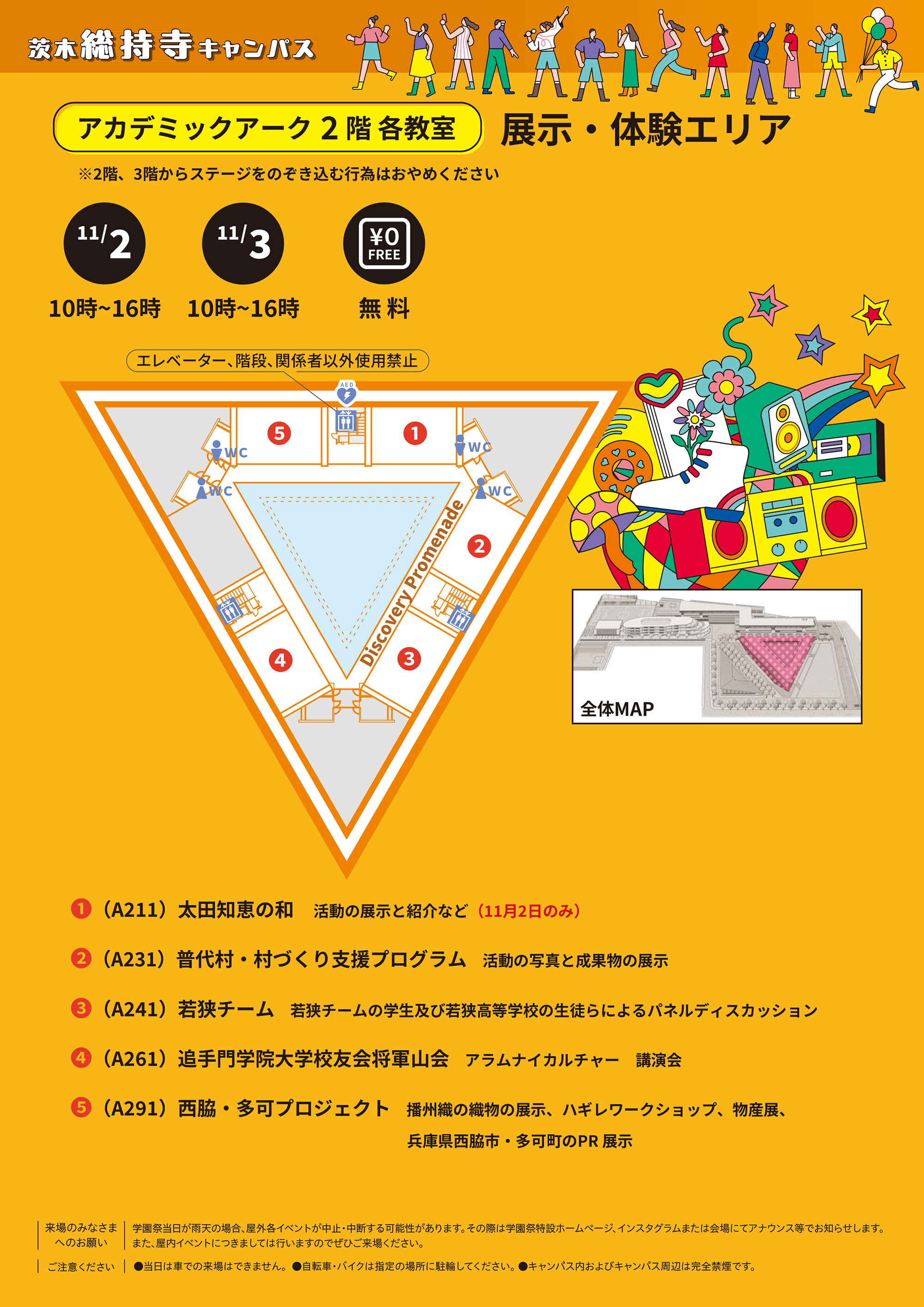 アカデミックアーク2階 各教室